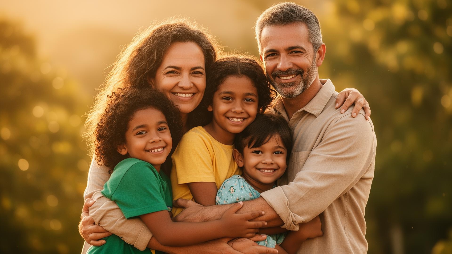 Família feliz protegida pela Sow Vida